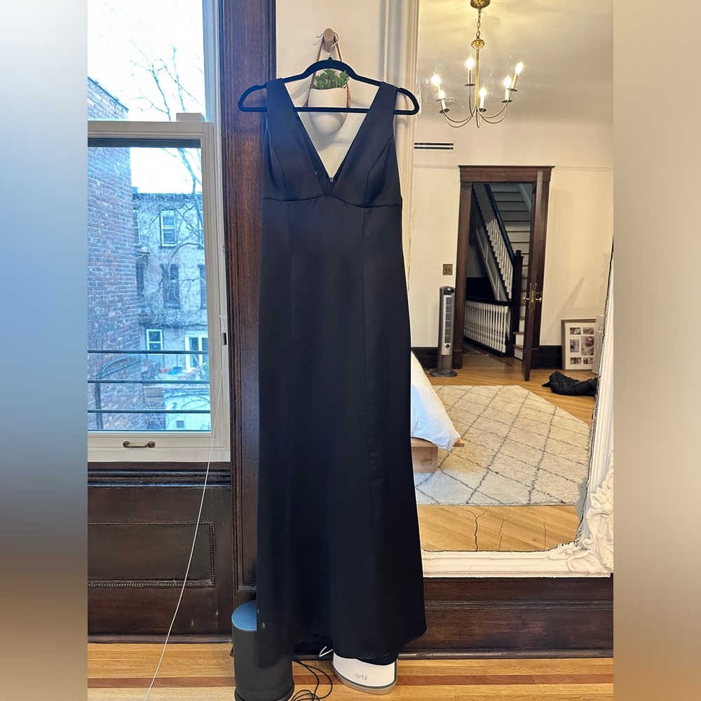 Black Amsale Fluid Satin Leif Dress *ALTERED*